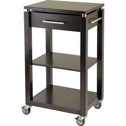 Winsome Wood Linea Kitchen Cart with Chrome Accent