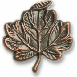 Buck Snort Hardware Leaf #2 Knob, Antique Brass