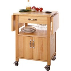 Winsome Wood Drop Leaf Kitchen Cart, Beechwood