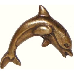 Buck Snort Hardware Dolphin #2, Antique Brass