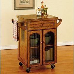 Powell Noble Oak Kitchen Cart