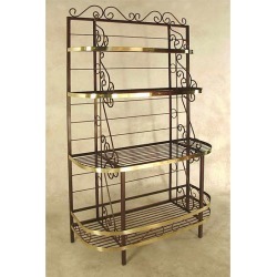 Grace 48 inch French Bow Style Bakers Rack, No Tips, Gun Metal