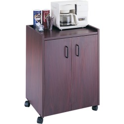 Safco Wood Mobile Refreshment Center/Machine Cart, 23 W x 18 D x 31 H, Mahogany