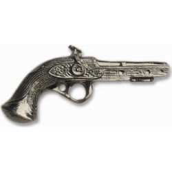 Buck Snort Hardware Black Powder Pistol Cabinet Pull, Right Facing, Antique Brass