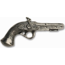 Buck Snort Hardware Black Powder Pistol Cabinet Pull, Right Facing, Pewter