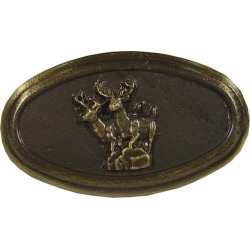 Buck Snort Hardware Dual Bucks Oval, Pewter