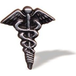 Buck Snort Hardware Medical Insignia Pull, Antique Brass