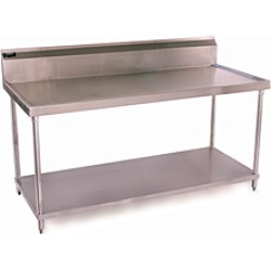 Aero Work Table w/ Backsplash and Stainless Steel Undershelf found on Bargain Bro from Kitchen Source for USD $2,017.85