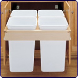 Rev-A-Shelf double bin pull-out waste container, 7.5 gallons each, white polymer found on Bargain Bro from Kitchen Source for USD $199.95