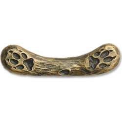 Buck Snort Hardware Dual Wolf Track Pull, Antique Brass