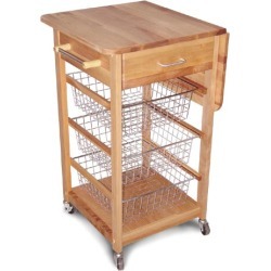 Catskill Craftsmen Basket Kitchen Cart w/ Drop Leaf