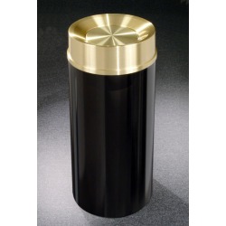 Glaro Mount Everest Satin Brass Cover Tip Action Top Waste Receptacle, 16 Gal, 15 inch Dia x 33 inch H, Satin Black, Shown in Sa found on Bargain Bro from Kitchen Source for USD $311.59