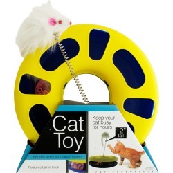 Ball Track Cat Toy with Mouse Swatter