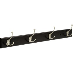 Franklin Brass Black & Satin Nickel Flared Tri-Hook Rail