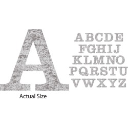 26 Piece Chipboard Alphabet Vintage Silver Stickers