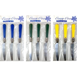 3 Pack Assorted Color Stainless Steel Knife Set