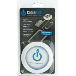 White Round CableHub Customizable Universal Charging Station