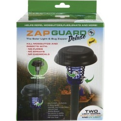 Zap Guard Deluxe Solar Powered Chemical Free Outdoor Light and Bug Zapper
