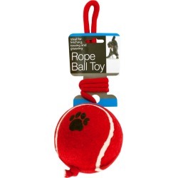 Jumbo Tennis Ball with Rope Dog Toy