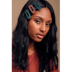 Blushing In Love Green and Pink Glitter Hair Clip Set | Lulus