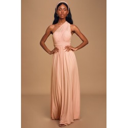 Lulus | Infinitely Adored Blush Pink Convertible Maxi Dress | Size Medium | 100% Polyester