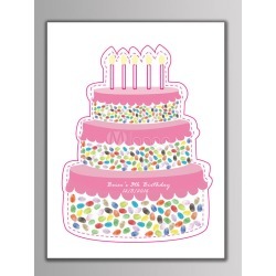 Finger Painting Wedding Guest Book Party DIY Customized Pink Cake (6 Colors Ink )