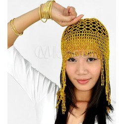 Belly Dance Headpiece Costume Gold Net Plastic Bollywood Dance Hat
