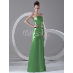 Green Tiered Strapless Fashion Evening Dress