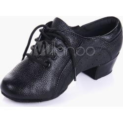 Fashion Soft Sole Almond Toe Leather Ballroom Shoes For Kids