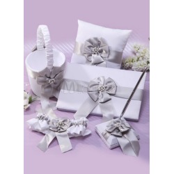 Silver Bows Wedding Flowers Collection Set