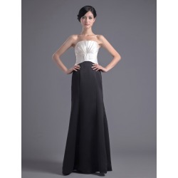 Elegant Satin Strapless Fashion Evening Dress