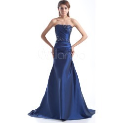 Fabulous Royal Blue Taffeta Tiered Strapless Fashion Evening Dress