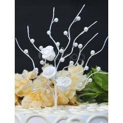 Wedding Cake Toppers White Pearls Flower Tree Wedding Decorations