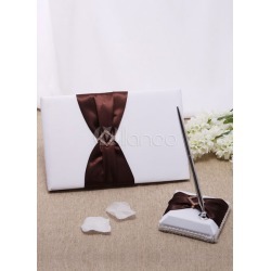 Chocolate Bows Wedding Books and Pens