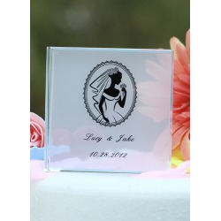 Personalized Square Wedding Cake Topper