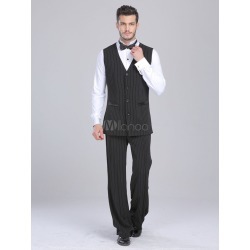 Black Dance Vest Acetate Chic Dance Costume for Men