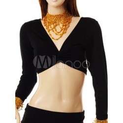 Belly Dance Costume Black Cotton Beads Bollywood Dance Top