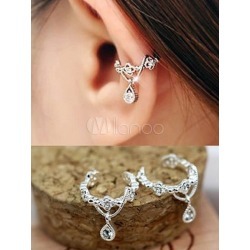 Women's Ear Cuff Rhinestones Dangling Chain Chic Alloy Ear Clip