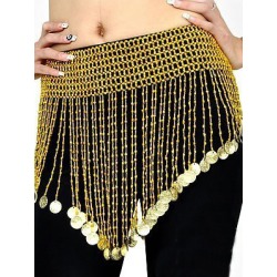 Hip Scarf Belly Dance Costume Beautiful Gold Polystyrene Bollywood Dance Accessories