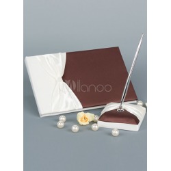 Chocolate Bows Wedding Books and Pens