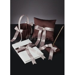 Brown Bows Ribbons Wedding Flowers Collection Set