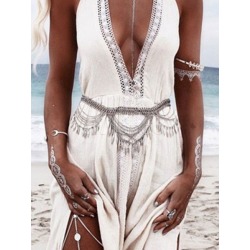 Boho Waist Chain Silver Alloy Body Chain For Women
