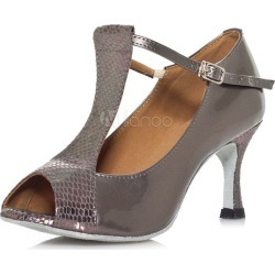 Ballroom Dance Shoes High Heel Dance Shoes Metallic Peep Toe Buckle Detail Latin Dance Shoes