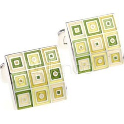 Casual Green Square Men's Fashion Cufflinks