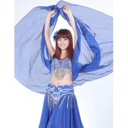 Shawl Belly Dance Costume Blue Chiffon Bollywood Dance Accessories