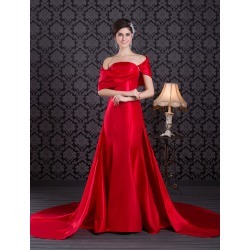 Elegant Red Taffeta Beading Strapless Fashion Evening Dress