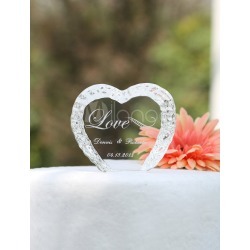 Personalized Love & Heart Wedding Cake Topper