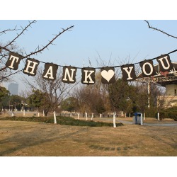 Wedding THANK YOU Banner Black Square Card Paper Wedding Decorations