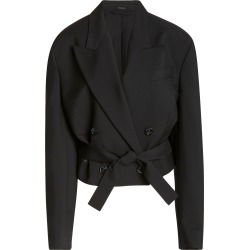 Acne Studios Josie Oversized Cropped Wool-Mohair Double-Breasted Blaze