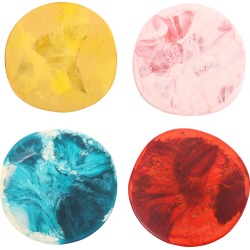 Dinosaur Designs Set-of-Four Multi-Color Resin Boulder Coasters